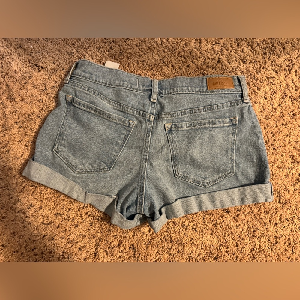 Hollister Blue Jean Shorts Distressed Cut-Off Style - Picture 2 of 2
